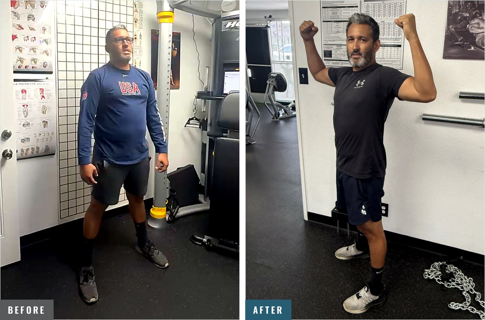 Erick before and after at The Strength Laboratory