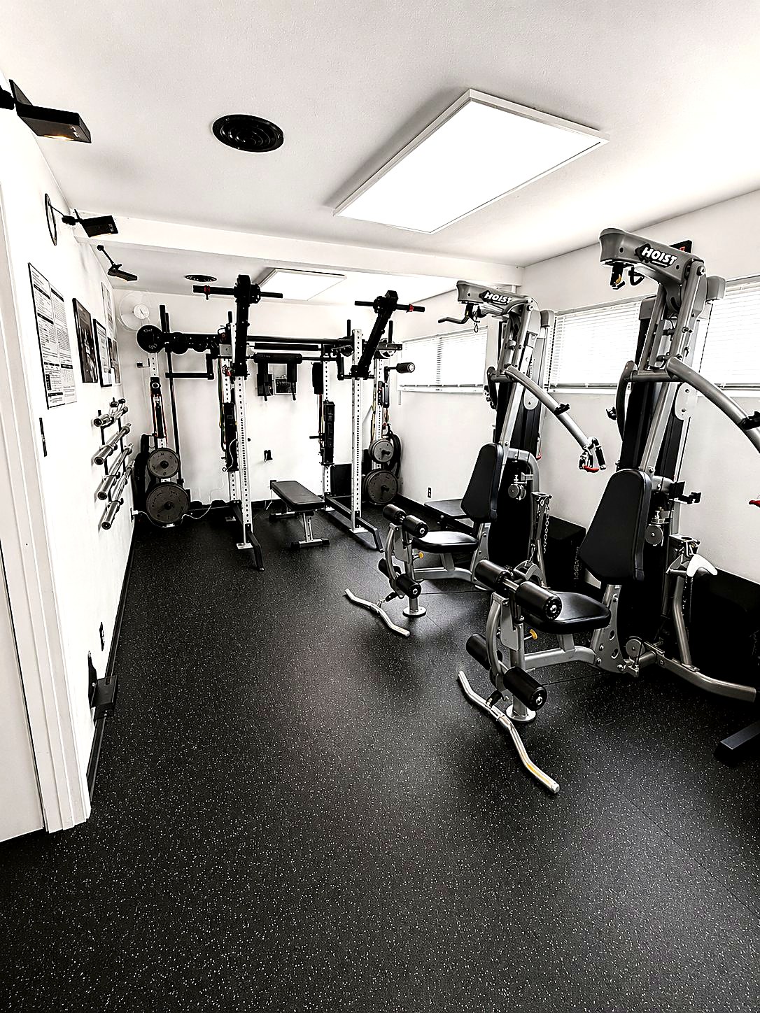 The rack row at The Strength Laboratory